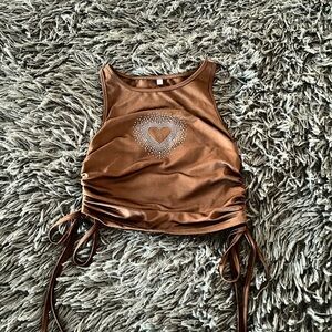 Y2K Diamond Heart Crop Top